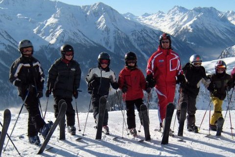 Panorama Bild Gruppenkurs im Skigebiet Kappl